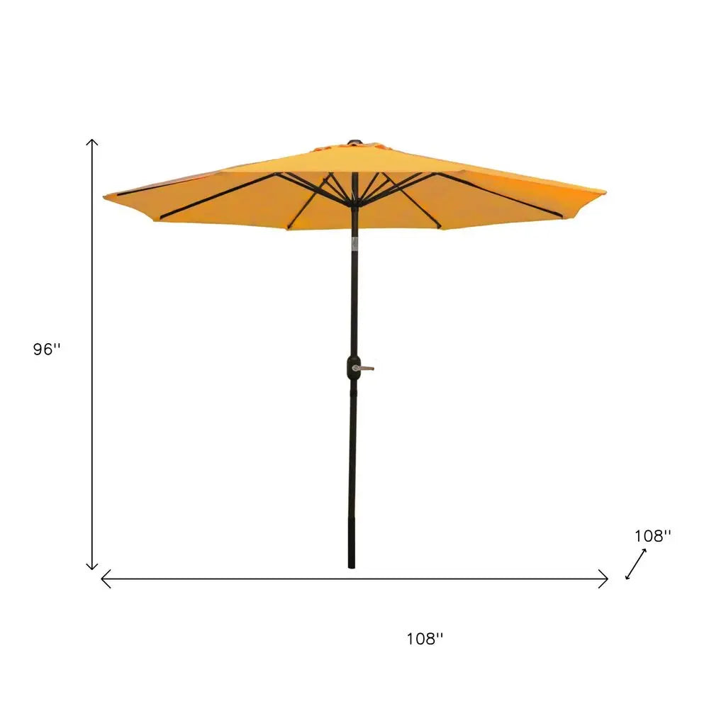 96" Gold Polyester Octagonal Tilt Market Patio Umbrella HomeRoots