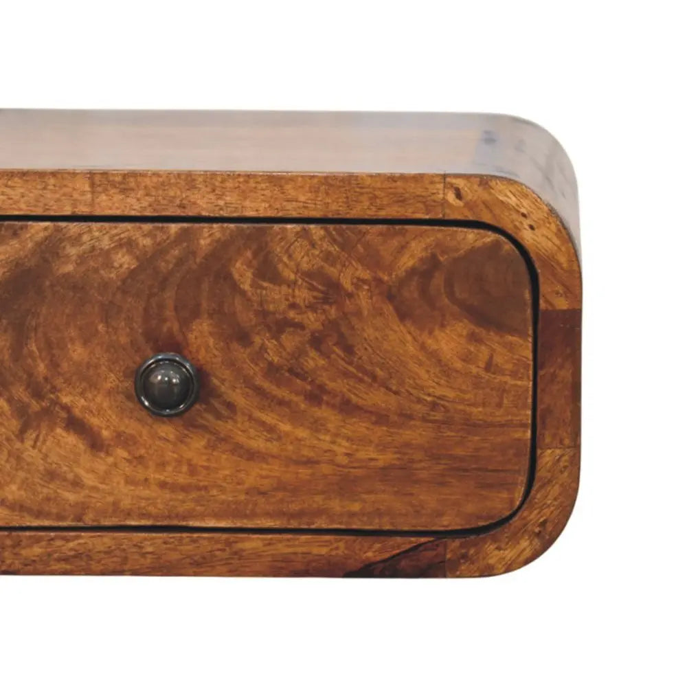 12" Chestnut Solid Wood One Drawer Floating Nightstand HomeRoots