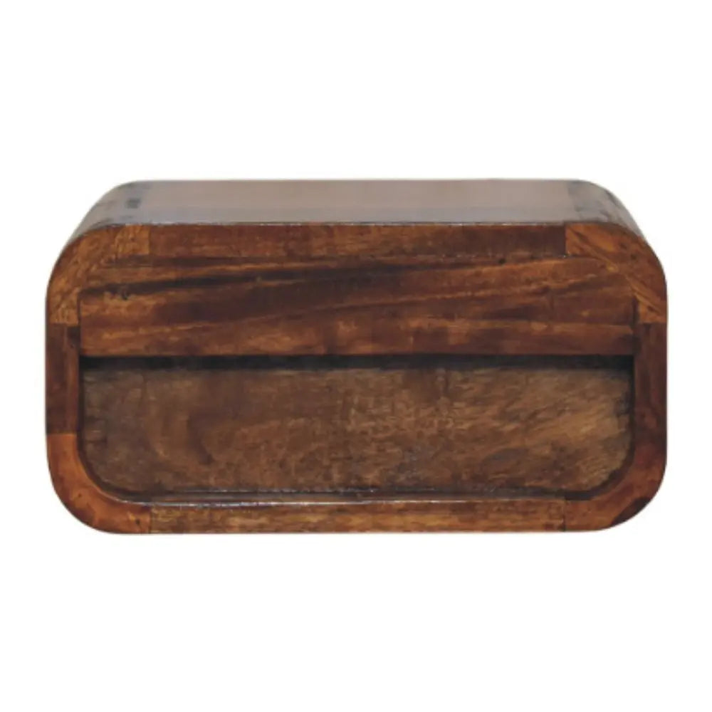 12" Chestnut Solid Wood One Drawer Floating Nightstand HomeRoots