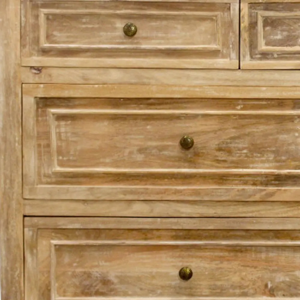 68" Natural Solid Wood Seven Drawer Dresser - NOBLE HOME INTERIORS