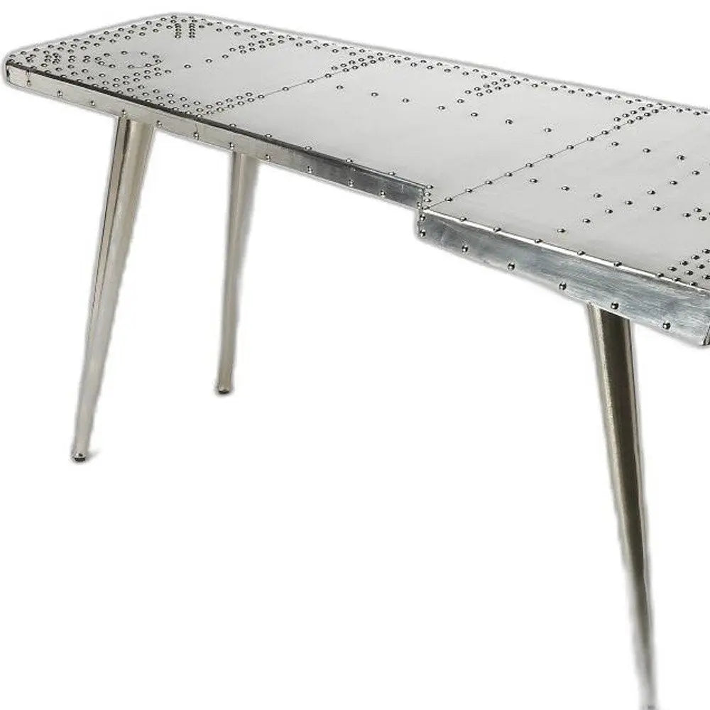 68" Silver Metal Writing Desk - NOBLE HOME INTERIORS