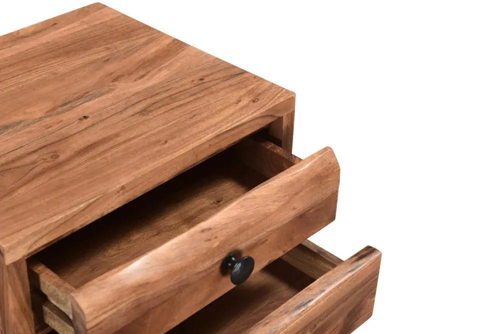 69" Brown Solid Wood Writing Desk and Bookshelf Set With Four Drawers - NOBLE HOME INTERIORS