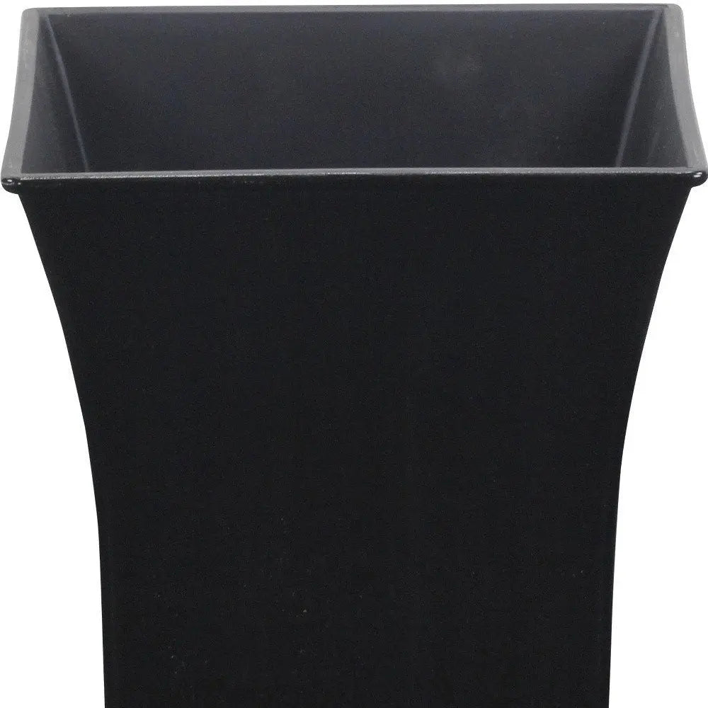 7" Black Recycled Plastic Indoor Outdoor Square Pot Planter - NOBLE HOME INTERIORS