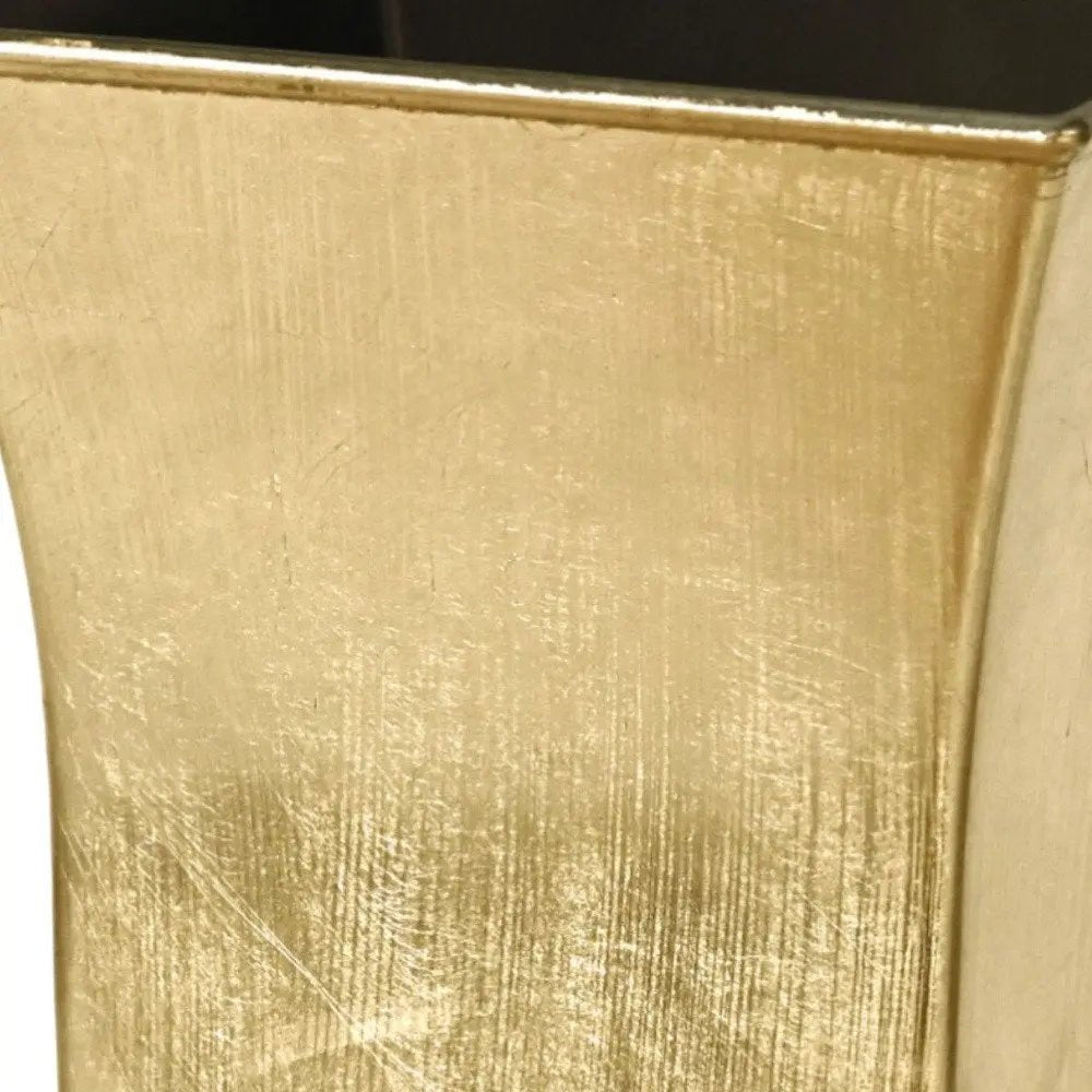 7" Gold Recycled Plastic Indoor Outdoor Square Pot Planter - NOBLE HOME INTERIORS