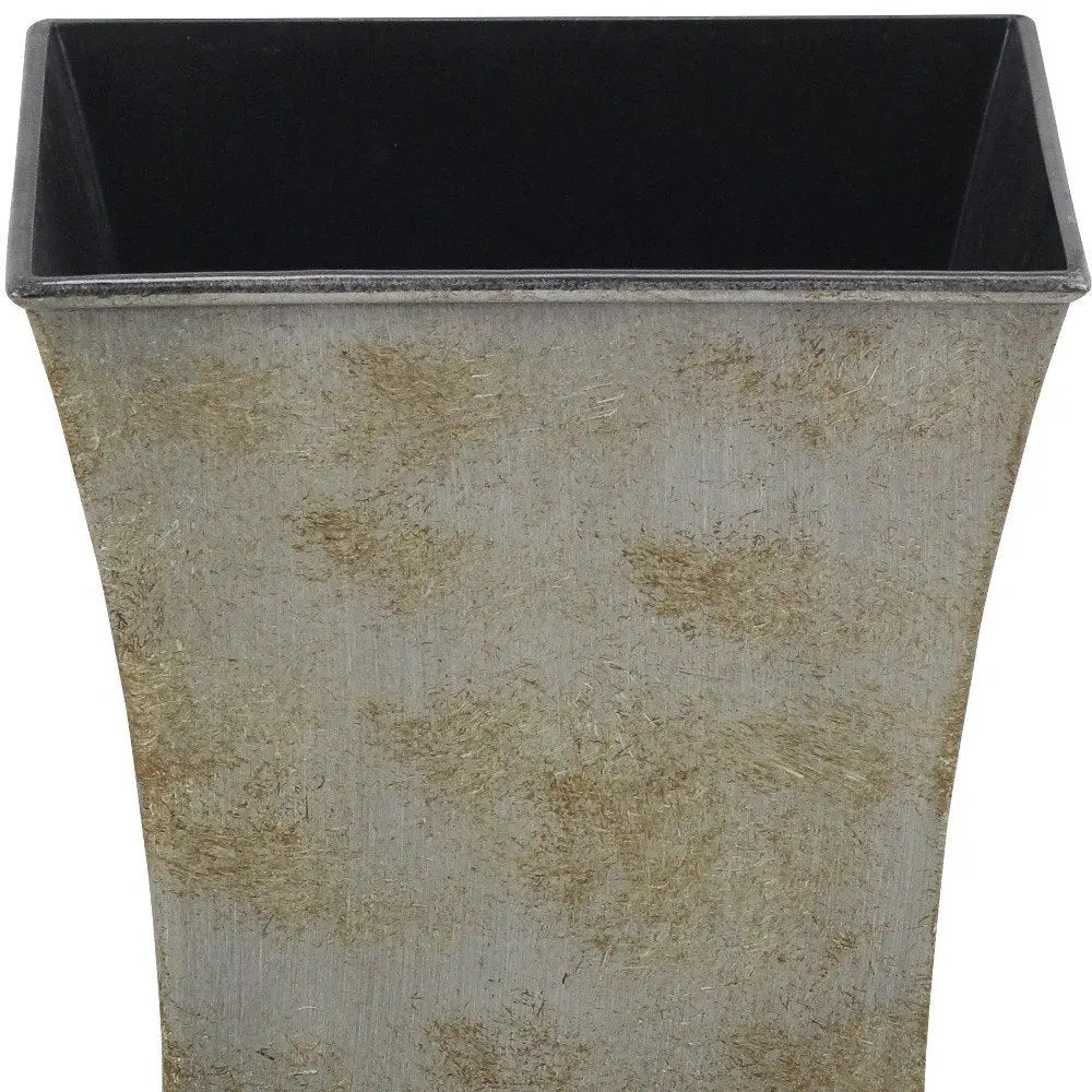 7" Gray Recycled Plastic Indoor Outdoor Square Pot Planter - NOBLE HOME INTERIORS