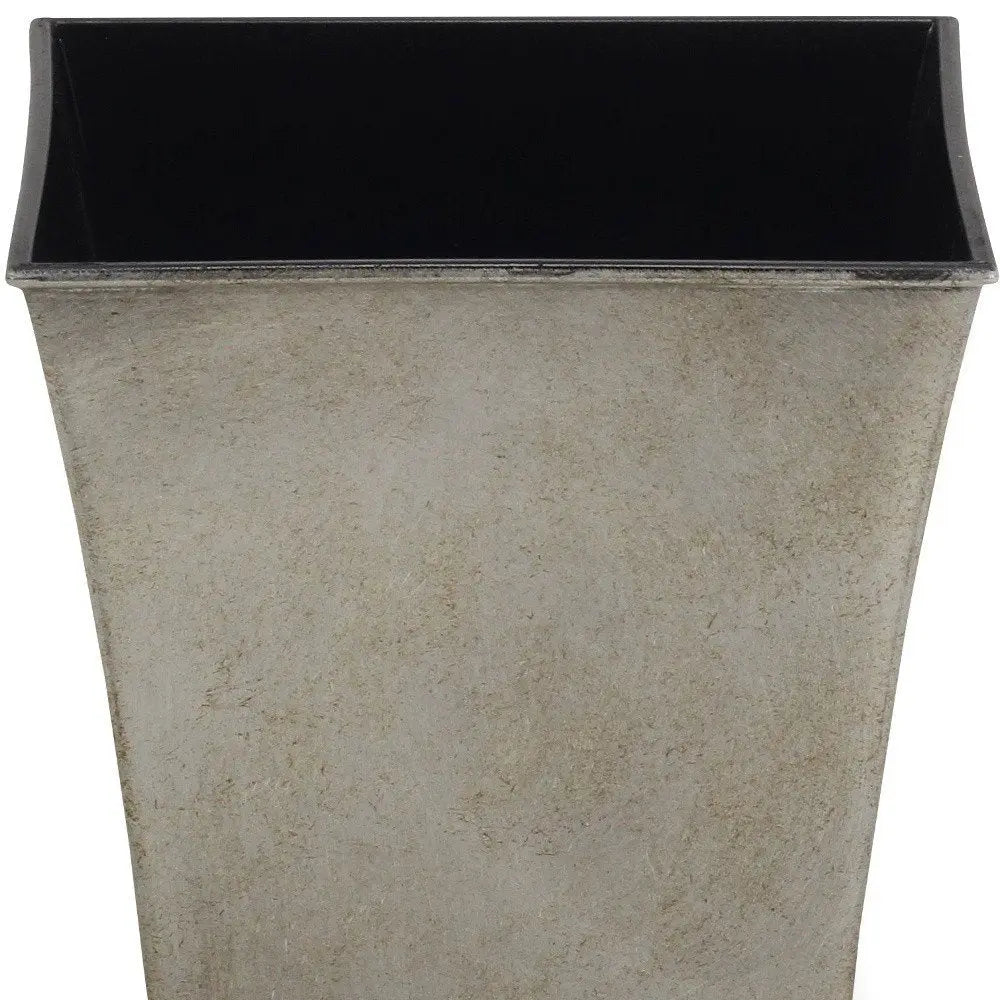 7" Gray Recycled Plastic Indoor Outdoor Square Pot Planter - NOBLE HOME INTERIORS