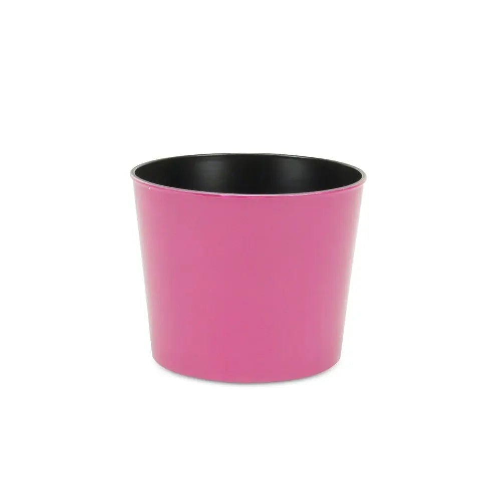 7" Hot Pink Recycled Plastic Indoor Outdoor Round Pot Planter - NOBLE HOME INTERIORS