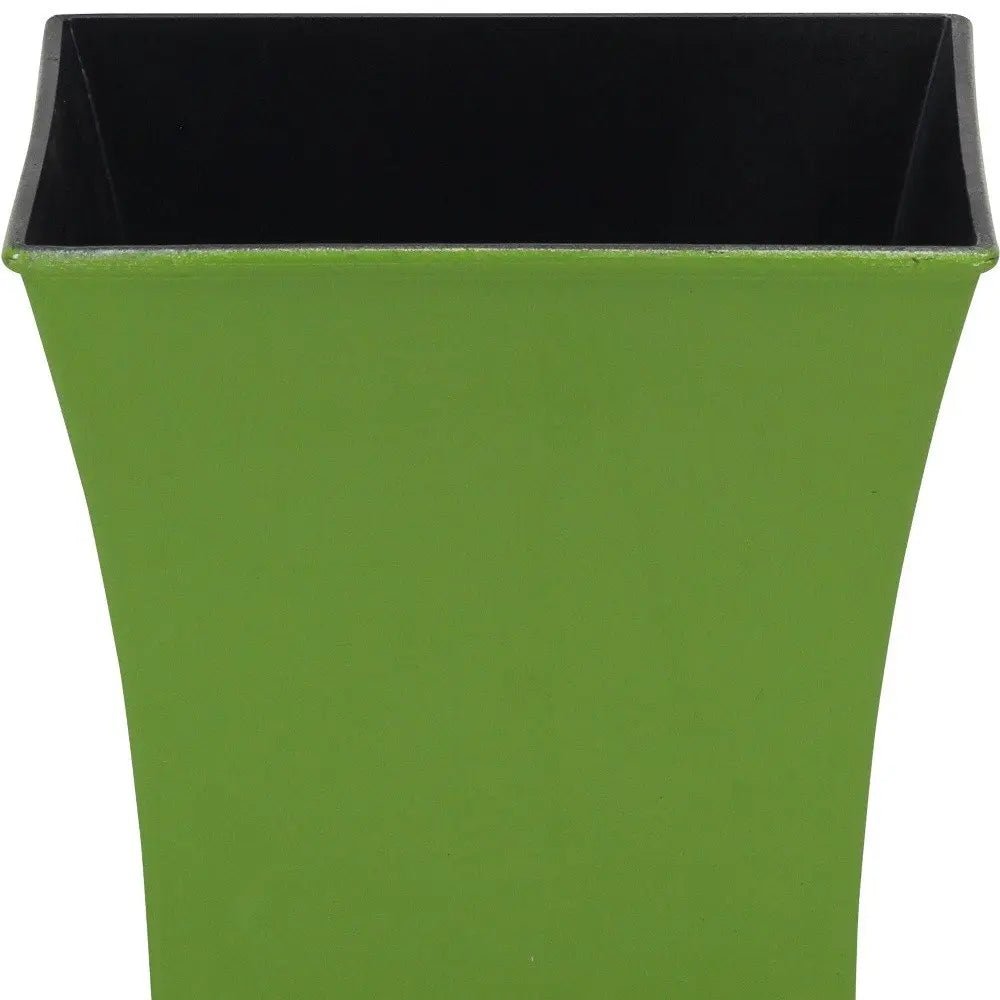 7" Lime Green Recycled Plastic Indoor Outdoor Square Pot Planter - NOBLE HOME INTERIORS