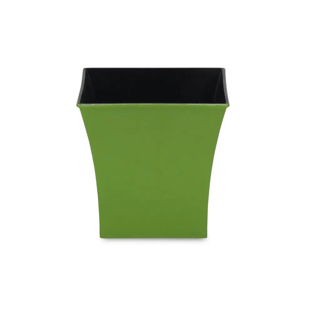 7" Lime Green Recycled Plastic Indoor Outdoor Square Pot Planter - NOBLE HOME INTERIORS