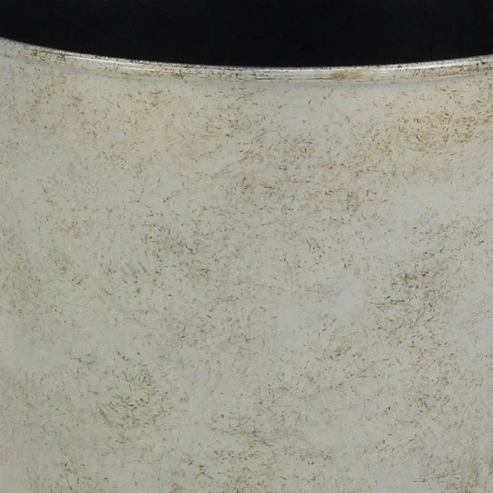 7" Silver Recycled Plastic Indoor Outdoor Round Pot Planter - NOBLE HOME INTERIORS