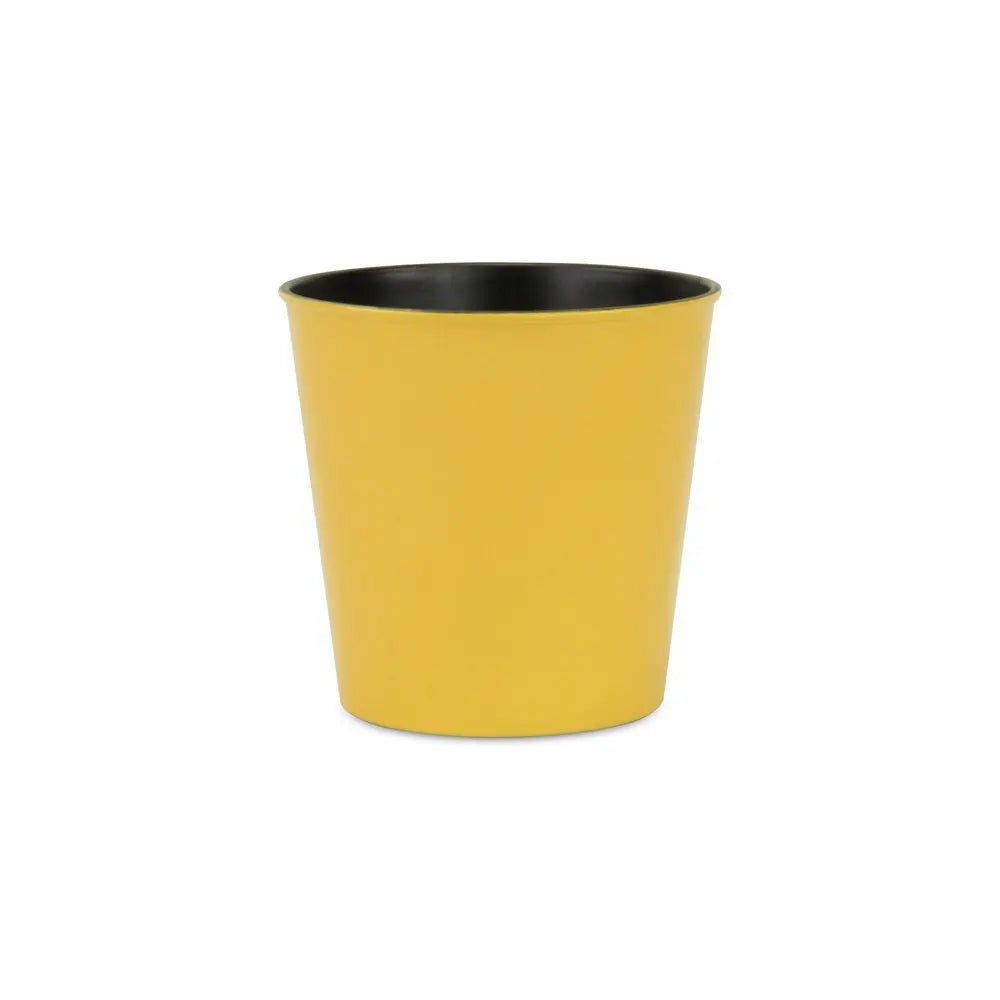 7" Yellow Recycled Plastic Indoor Outdoor Round Pot Planter - NOBLE HOME INTERIORS