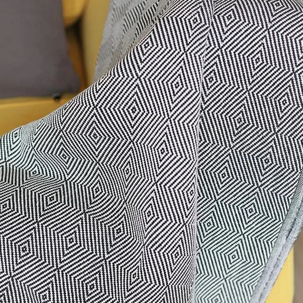 70" Geometric Handwoven Throw Blankets In Black - NOBLE HOME INTERIORS