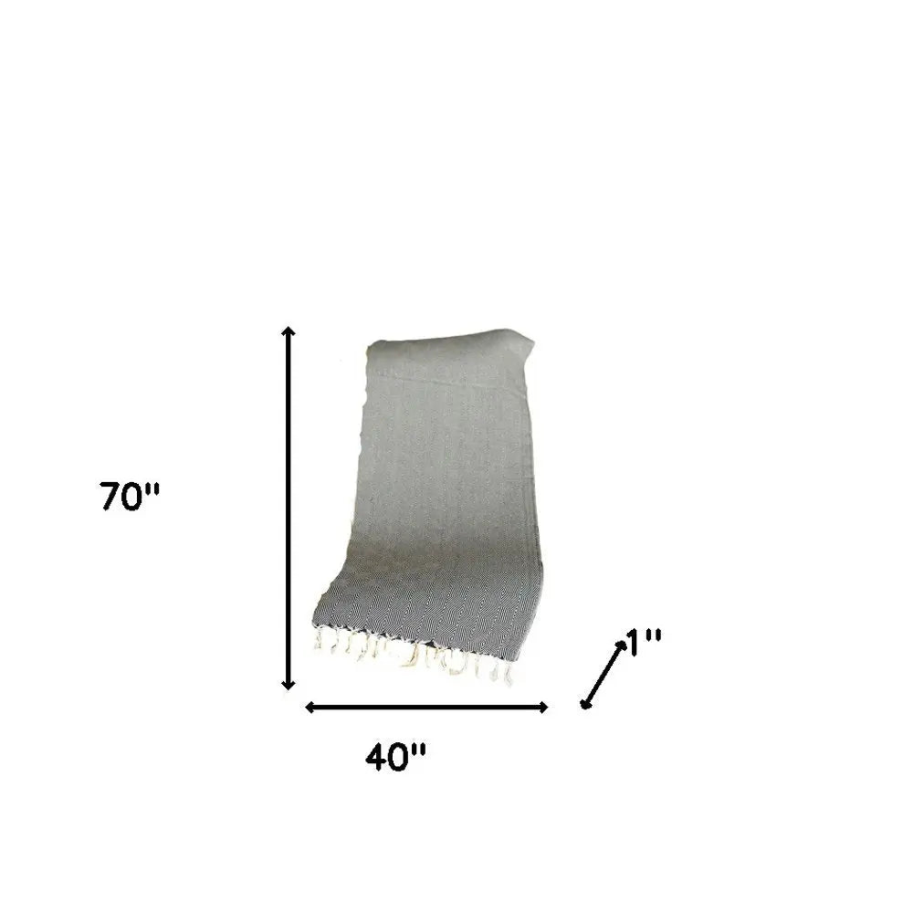 70" Geometric Handwoven Throw Blankets In Black - NOBLE HOME INTERIORS