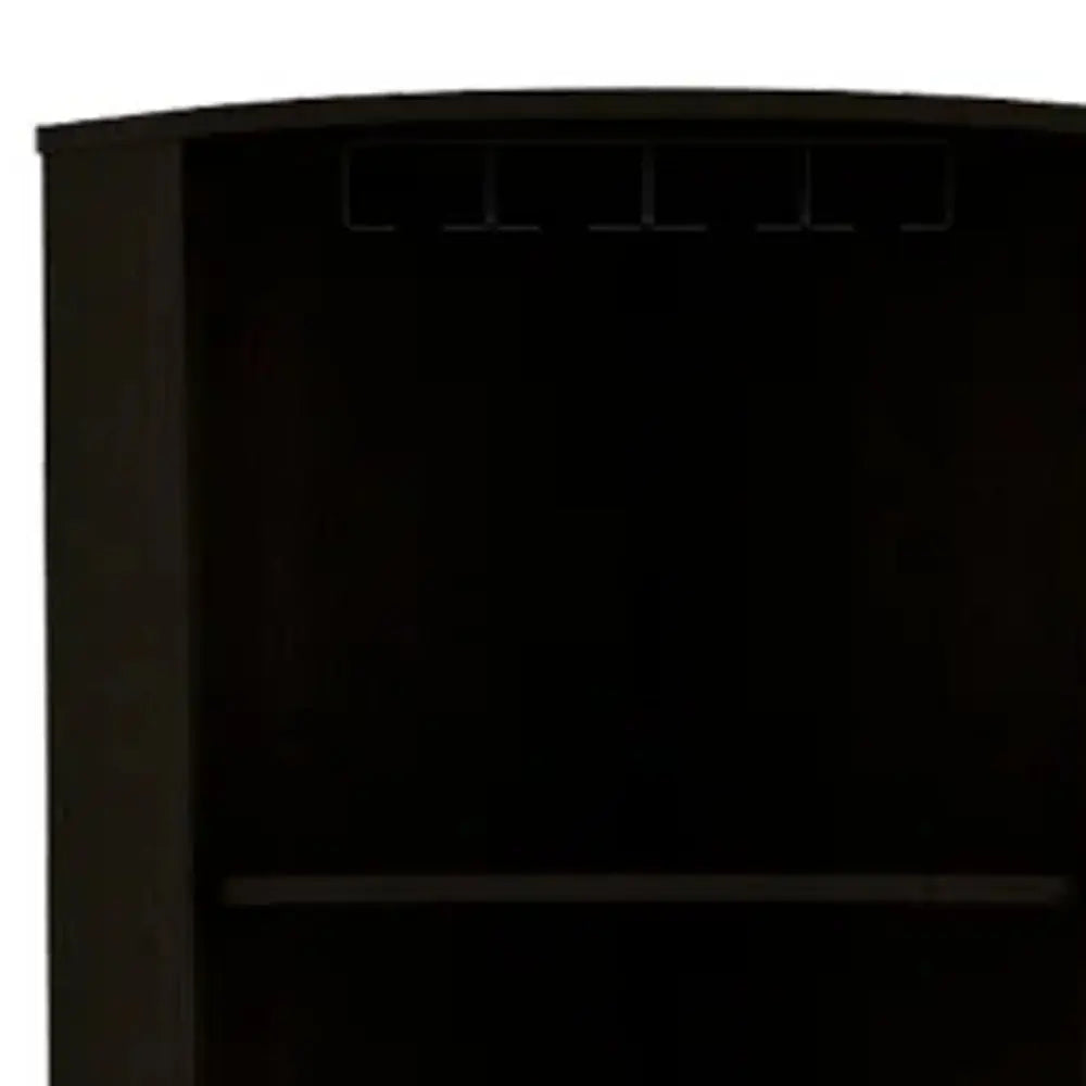 71" Black Wood Corner Bar Cabinet With Two Doors - NOVA HOME FURNITURE