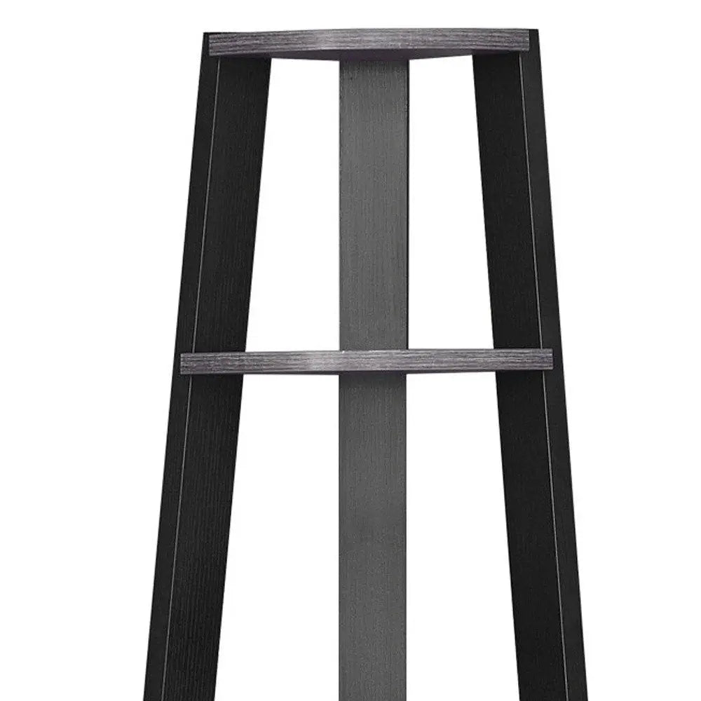 71" Espresso Wood Five Tier Corner Bookcase - NOBLE HOME INTERIORS