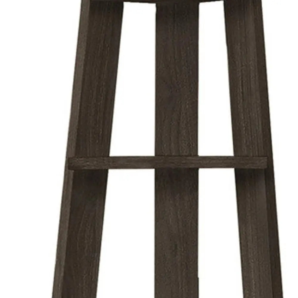 71" Oak Particle Board and Wood Five Tier Corner Bookcase - NOBLE HOME INTERIORS