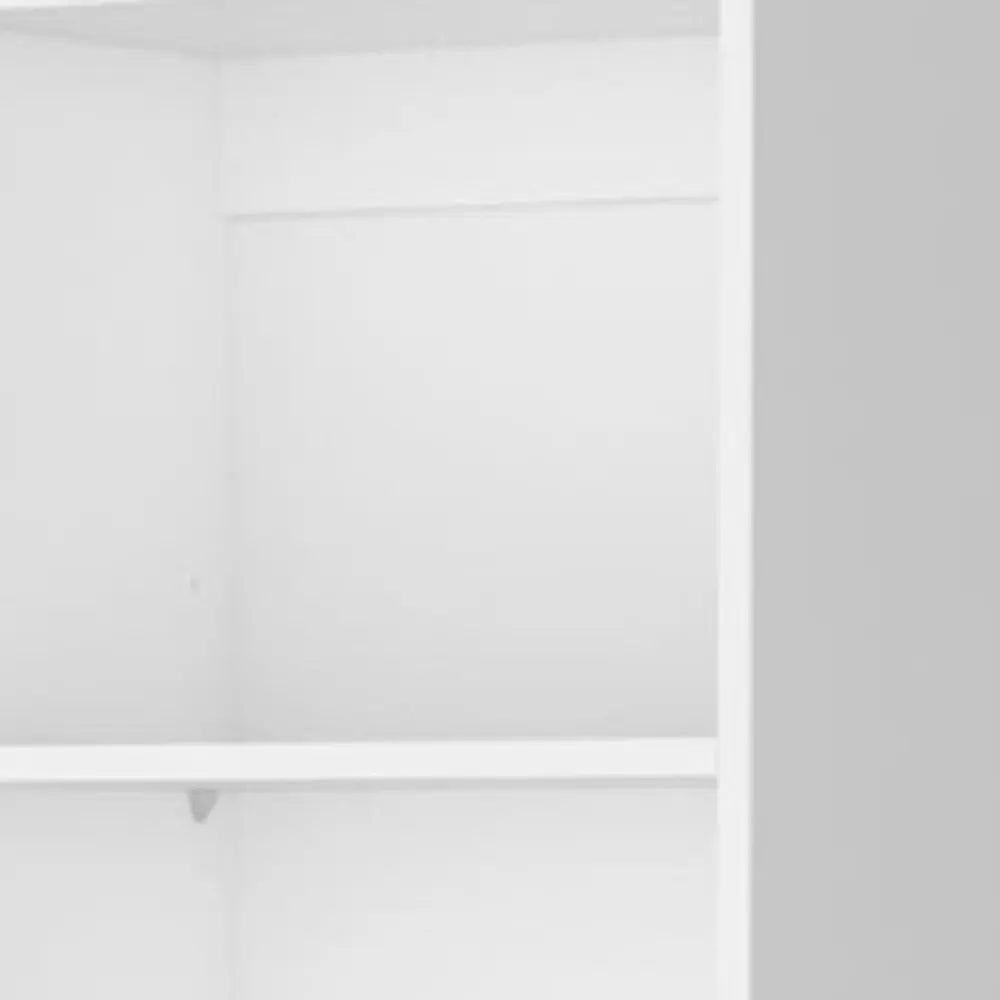 71" White Wood Five Tier Bookcase - NOBLE HOME INTERIORS