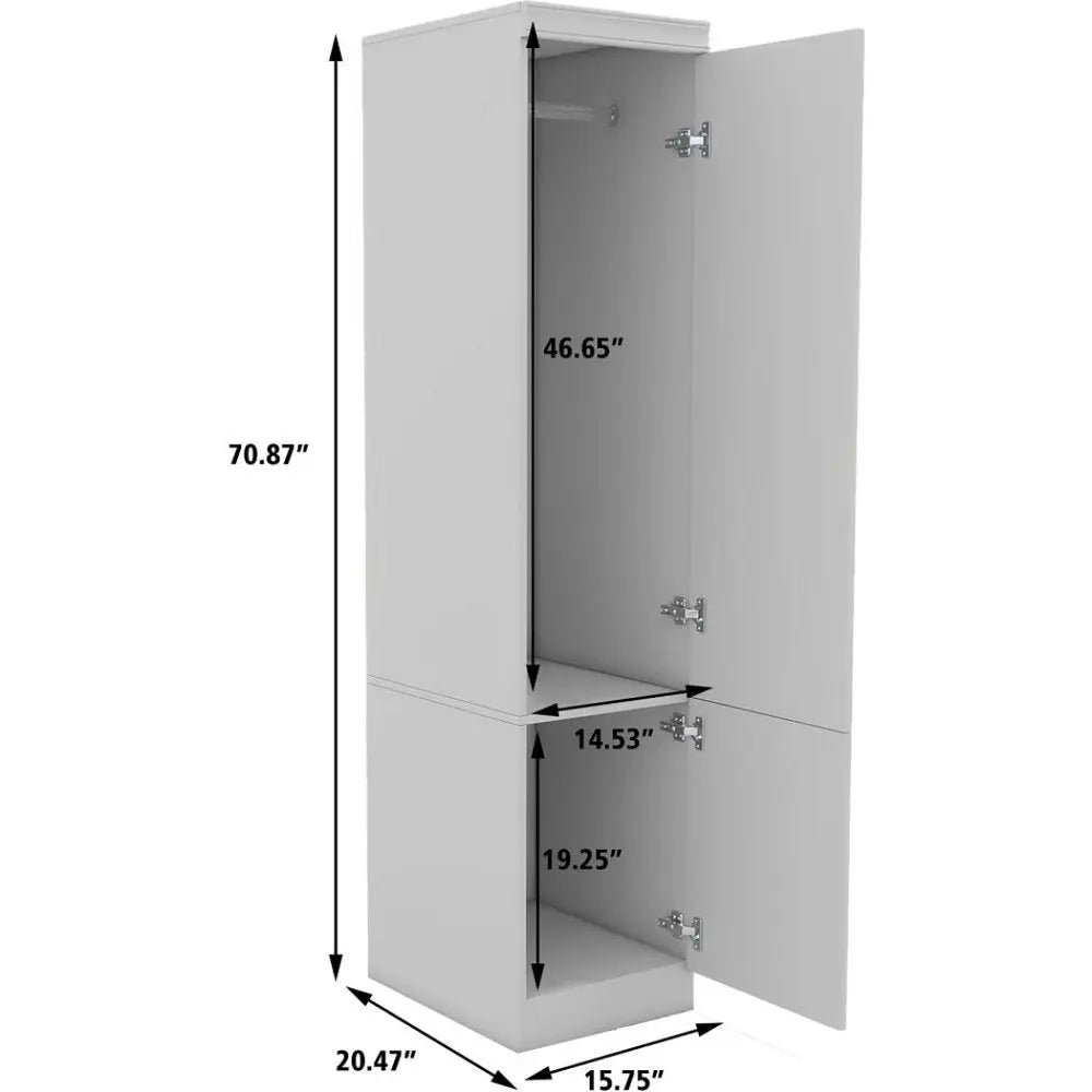 71" White Wood Mirrored Two Door Combo Dresser - NOBLE HOME INTERIORS