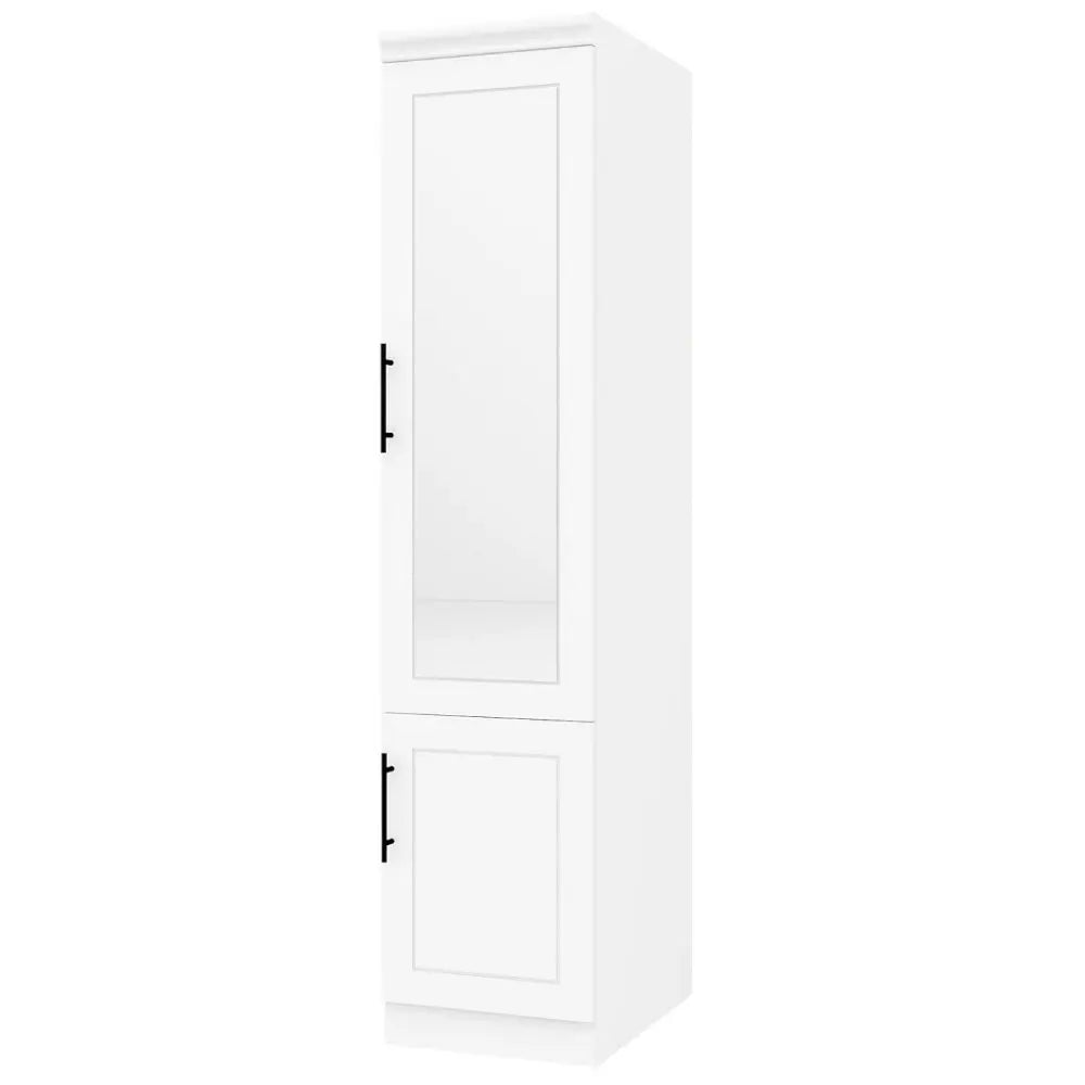 71" White Wood Mirrored Two Door Combo Dresser - NOBLE HOME INTERIORS
