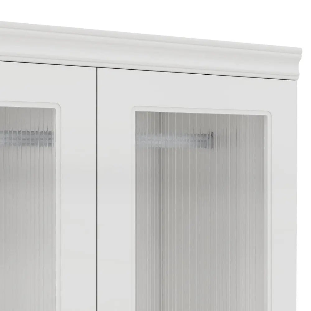 71" White Wood Two Door Two Drawer Combo Dresser - NOBLE HOME INTERIORS