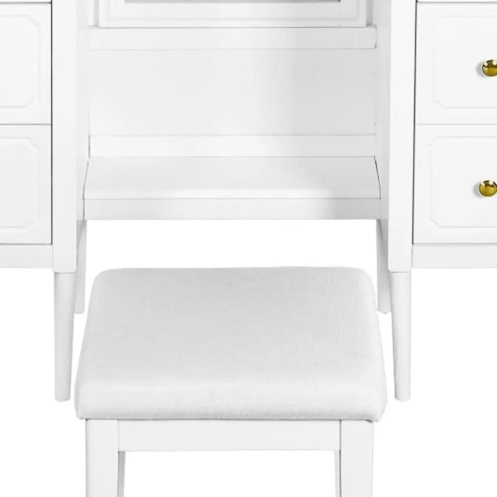 47" White Wood Six Drawer Dresser HomeRoots