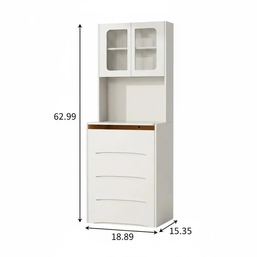 19" White Wood Lighted Four Drawer Dresser HomeRoots