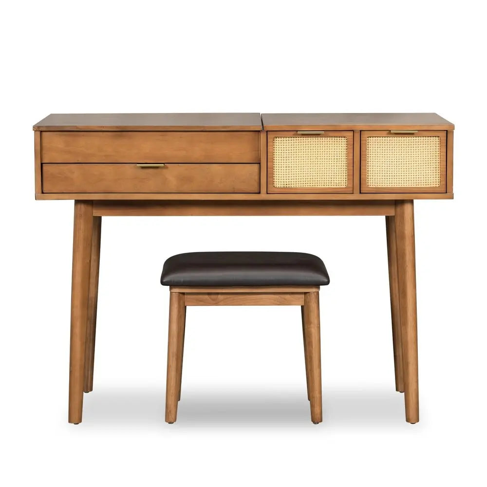 43" Brown Wood Four Drawer Dresser HomeRoots