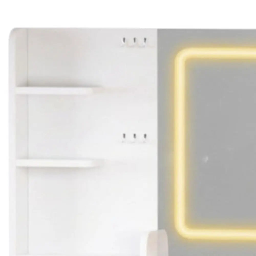 32" White Wood Lighted Two Drawer Dresser HomeRoots