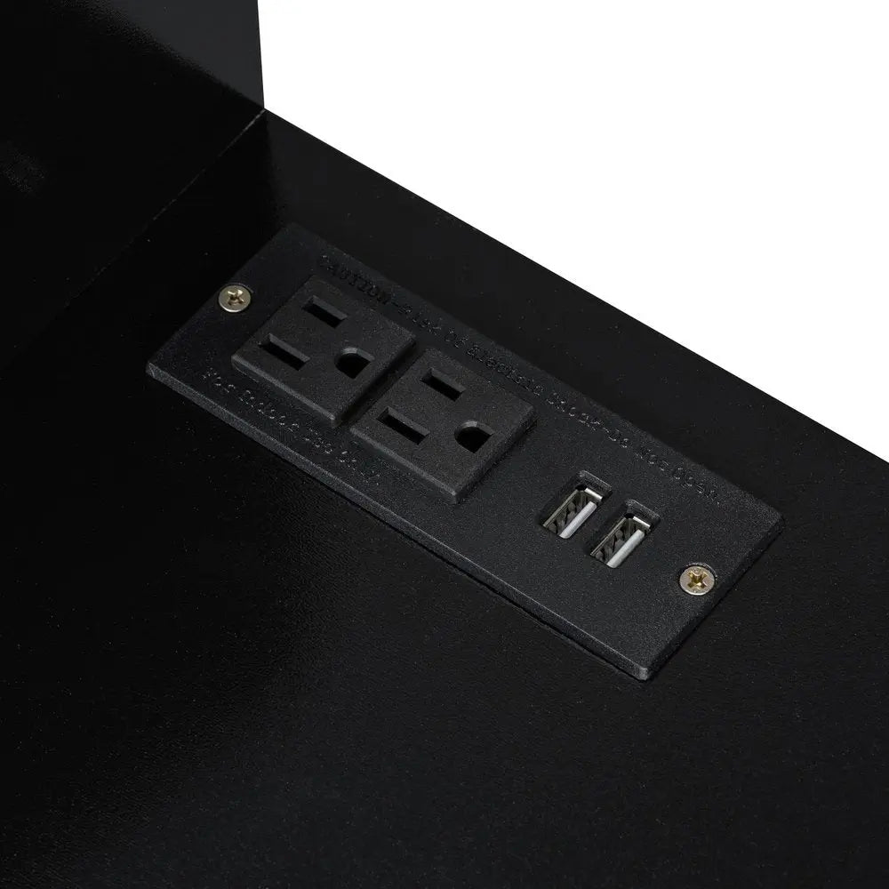 44" Black Wood Two Drawer Dresser HomeRoots