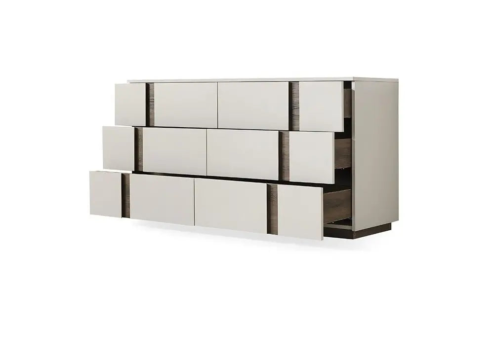 60" Gray Wood Six Drawer Double Dresser HomeRoots