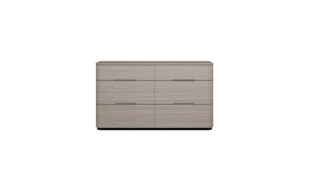 56" Beige Wood Six Drawer Double Dresser HomeRoots