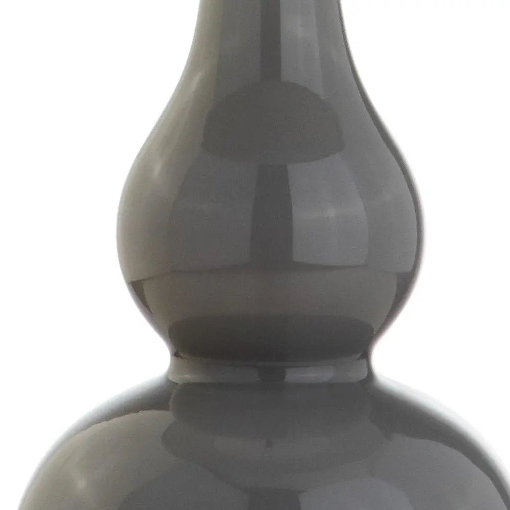 21" Silver Gourd Desk Lamp LED With Drum Shade HomeRoots