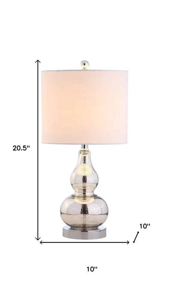 21" Silver Gourd Desk Lamp LED With Drum Shade HomeRoots