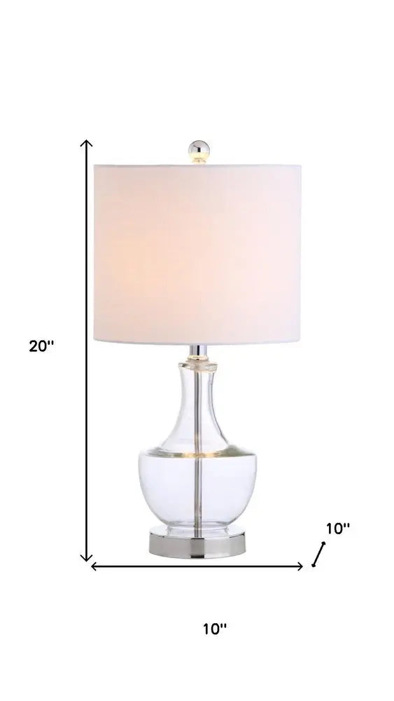 20" Silver Novelty Desk Lamp LED With Drum Shade HomeRoots