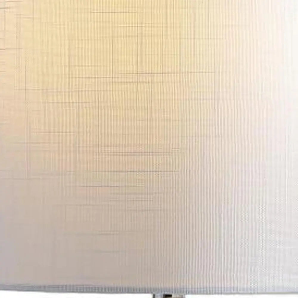 Set of Two 20" Silver Gourd Desk Lamps LED With Drum Shades HomeRoots