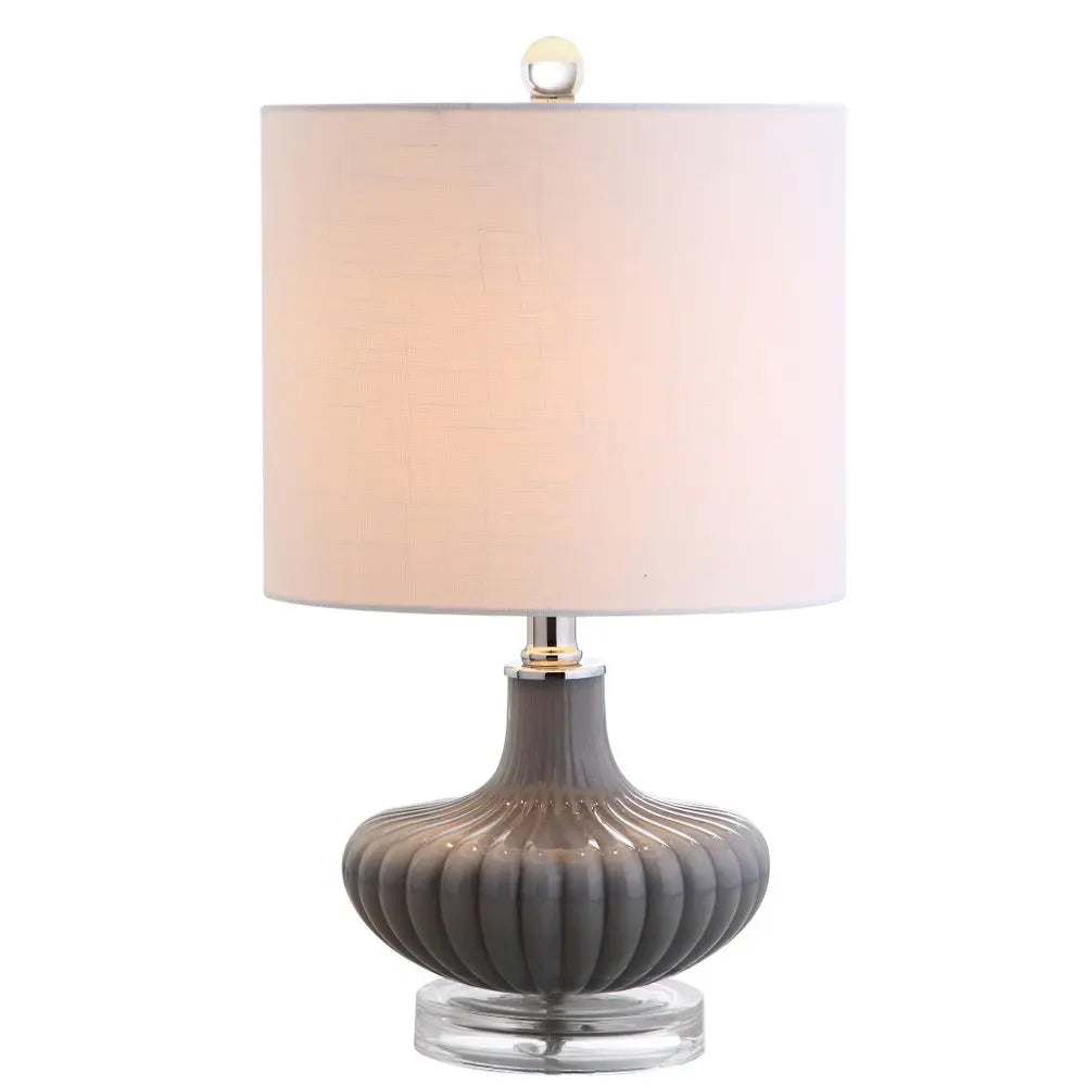 18" Clear Novelty Table Lamp LED With Drum Shade HomeRoots