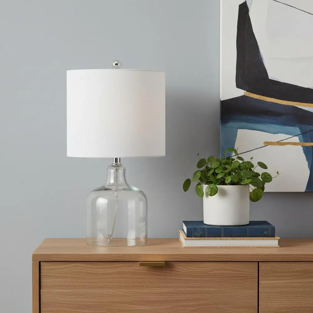 19" Silver Novelty Desk Lamp LED With Globe Shade HomeRoots