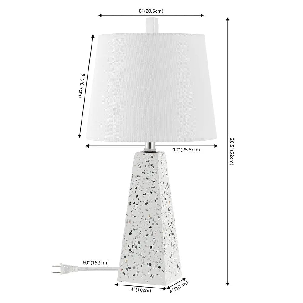 Set of Two 21" White Novelty Table Lamps LED With Empire Shades HomeRoots