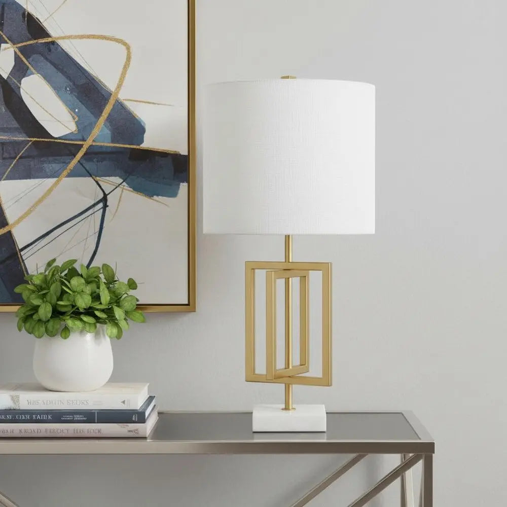 20" White Novelty Table Lamp LED With Globe Shade HomeRoots