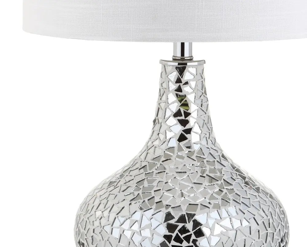 26" Silver Novelty Table Lamp LED With Drum Shade HomeRoots