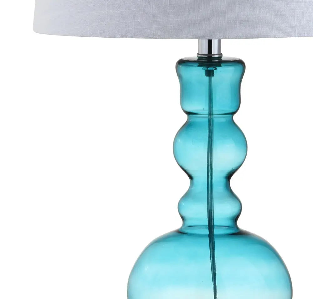 Set of Two 29" Blue Novelty Table Lamps LED With Drum Shades HomeRoots