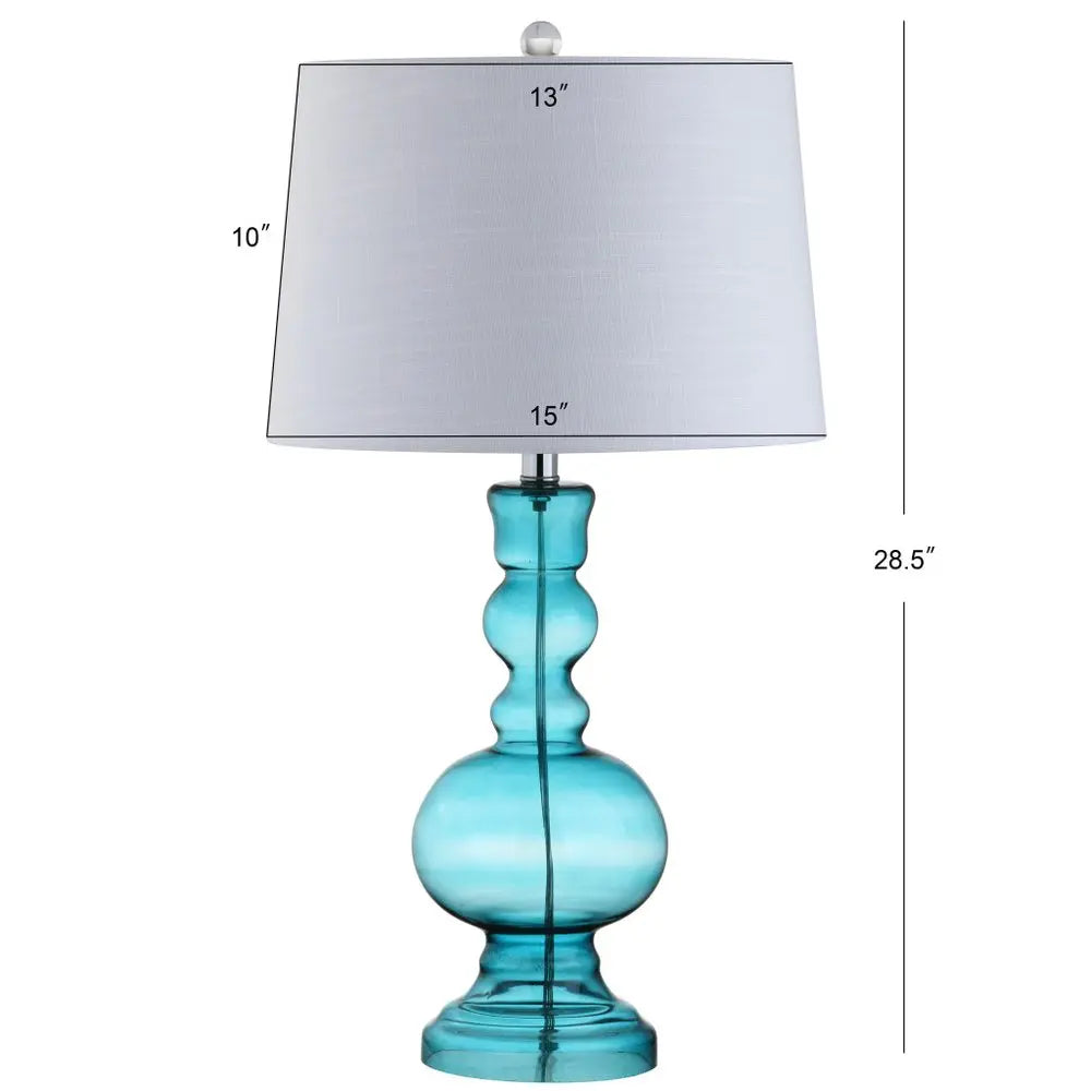 Set of Two 29" Blue Novelty Table Lamps LED With Drum Shades HomeRoots