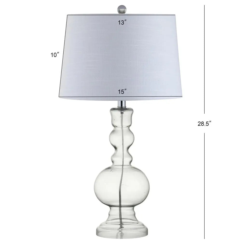 Set of Two 29" Clear Novelty Table Lamps LED With Drum Shades HomeRoots