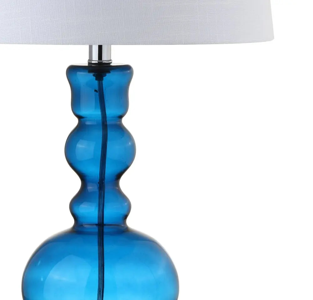Set of Two 29" Blue Novelty Table Lamps LED With Drum Shades HomeRoots