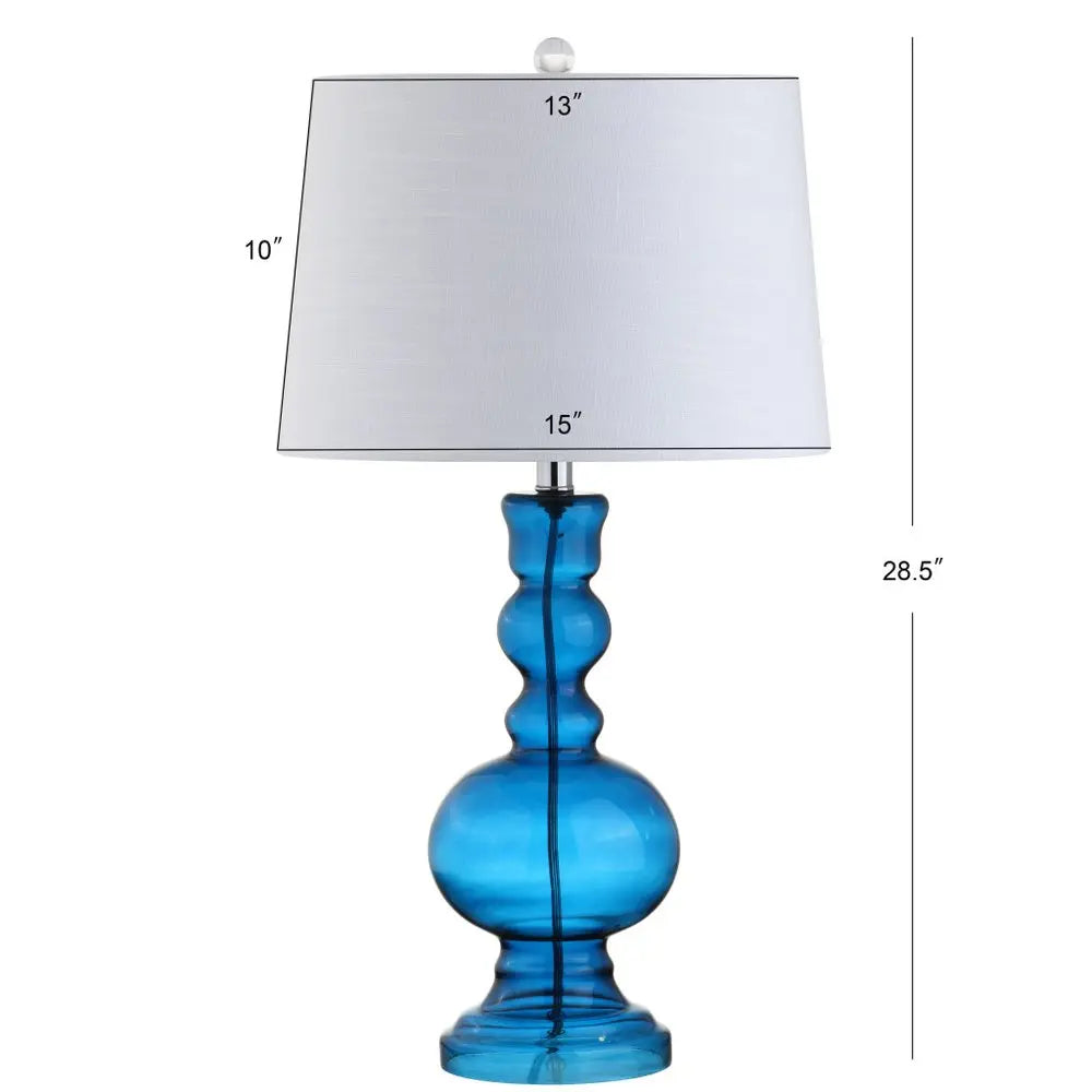 Set of Two 29" Blue Novelty Table Lamps LED With Drum Shades HomeRoots