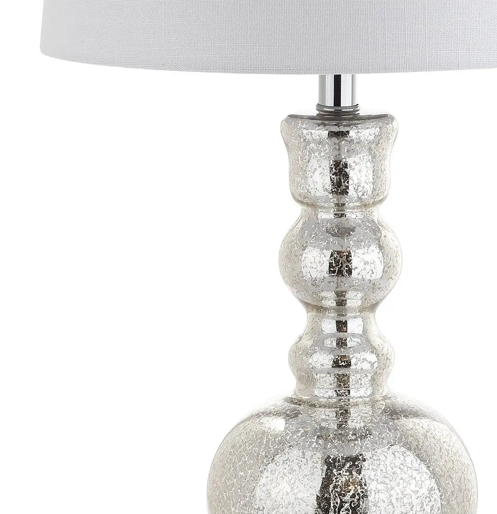 Set of Two 29" Silver Novelty Table Lamps LED With Drum Shades HomeRoots