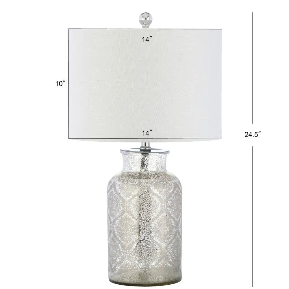 25" Clear Novelty Table Lamp LED With Drum Shade HomeRoots