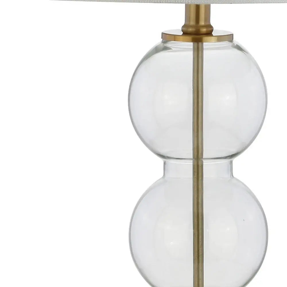 Set of Two 27" Gold Novelty Table Lamps LED With Drum Shades HomeRoots