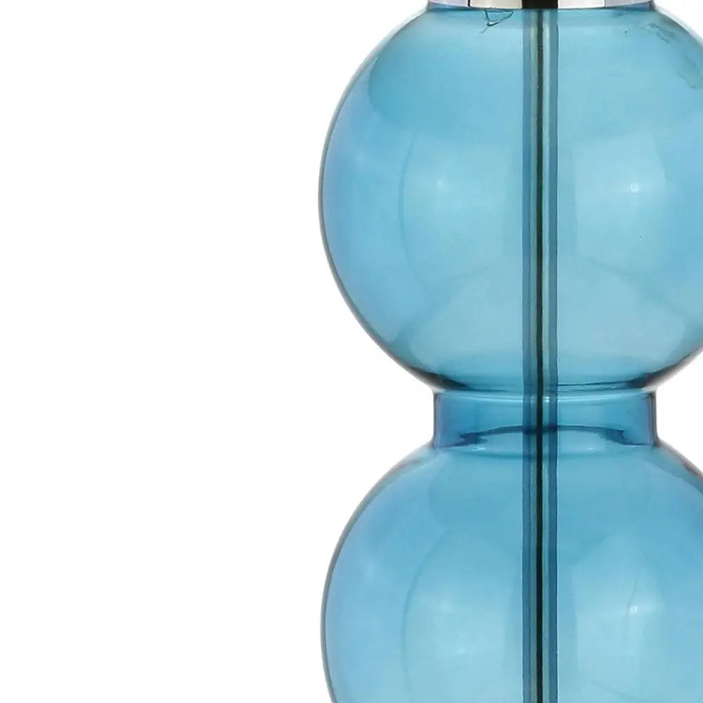 Set of Two 27" Silver Novelty Table Lamps LED With Drum Shades HomeRoots