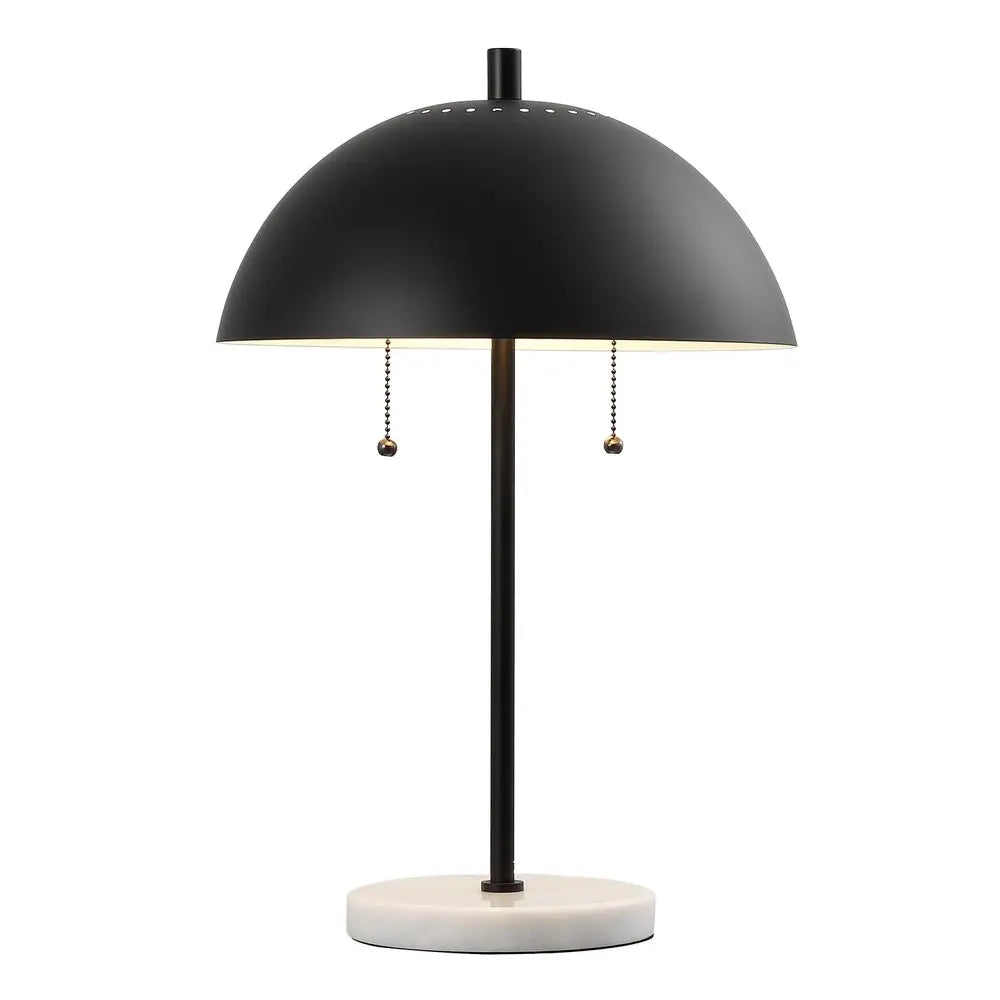 21" White Round Table Lamp LED With Globe Shade HomeRoots